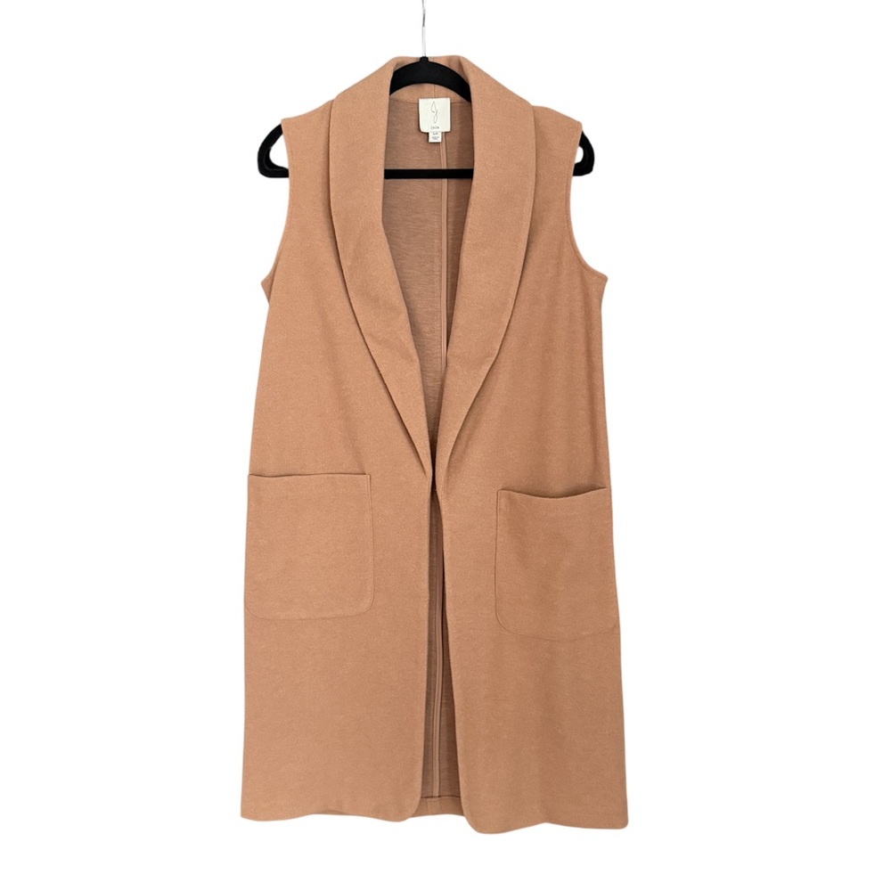 Joie Tan Josie Long Vest Sleeveless Duster Cardigan Jacket Size Small - Picture 2 of 7